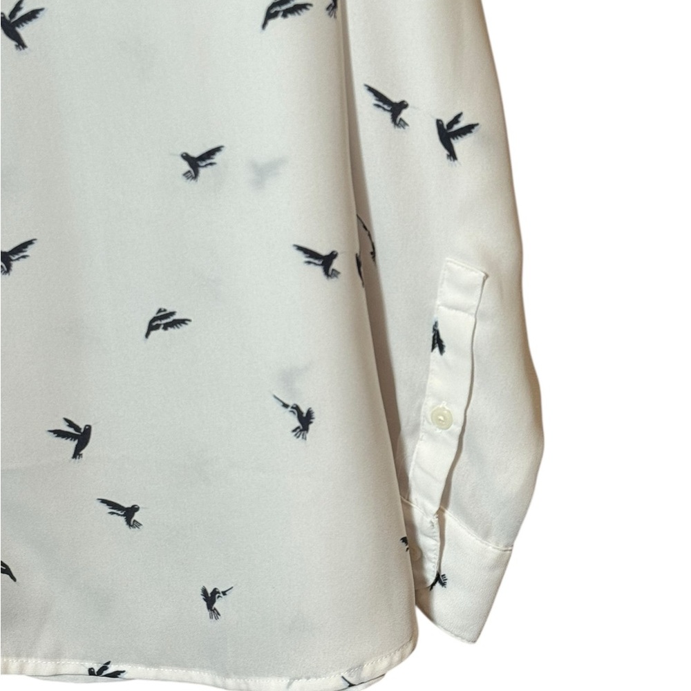 Banana Republic Cream Seagull Print Blouse - Picture 4 of 7